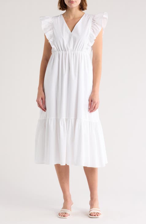 Ruffle Cotton Blend Dress