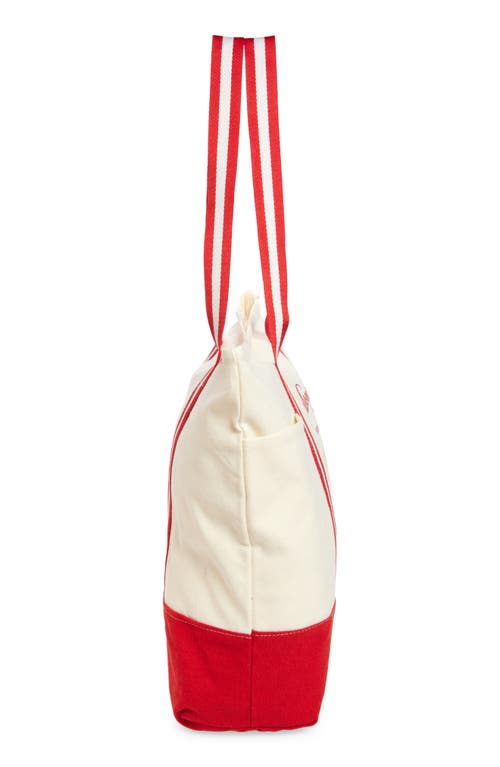 Shop Bp. Graphic Canvas Tote Back In Red- Montreal