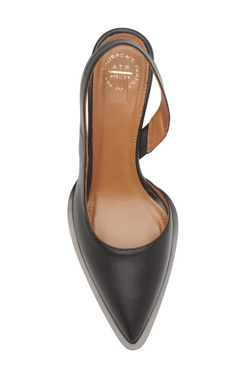 Atp Atelier Desana Slingback Pointed Toe Half D'orsay Pump In Black