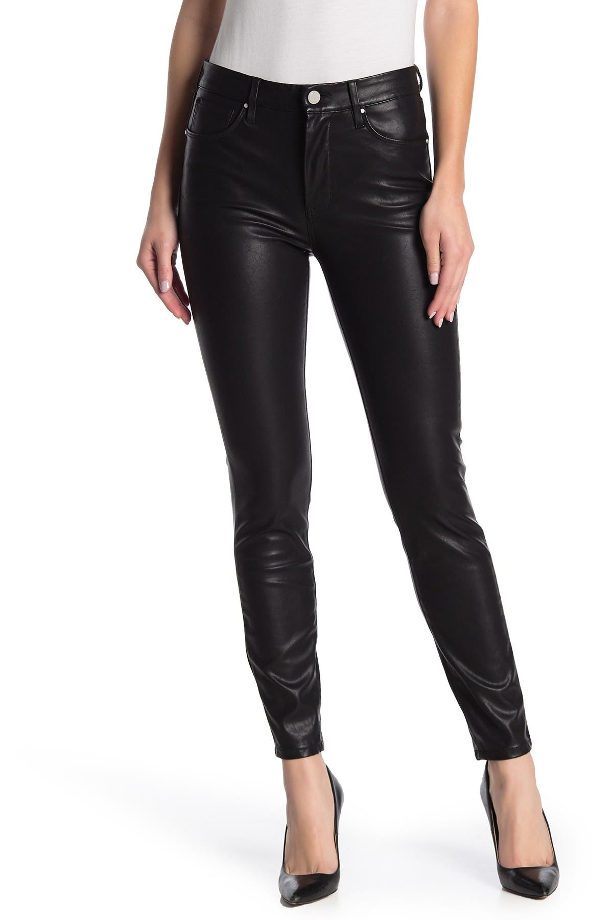 mid rise leather pants