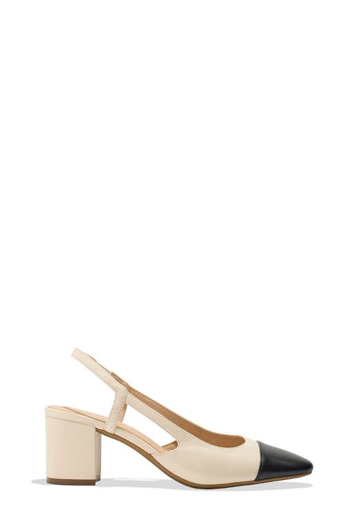 Shop Jack Rogers Summer Cap Toe Slingback Sandal In Ivory/black