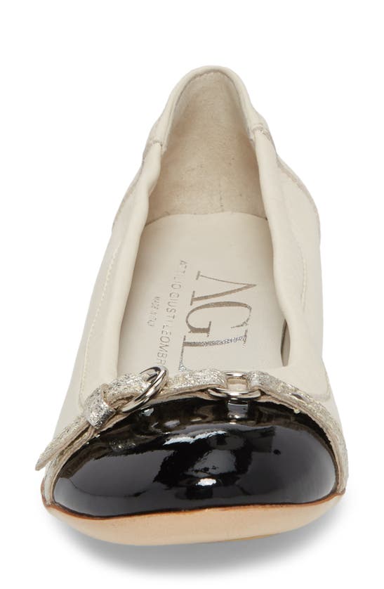 Agl Attilio Giusti Leombruni Monika Cap Toe Ballet Flat In Chalk-gess-gold