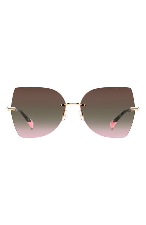 Missoni 56mm Gradient Cat Eye Sunglasses in Gold Pink/Brown Green