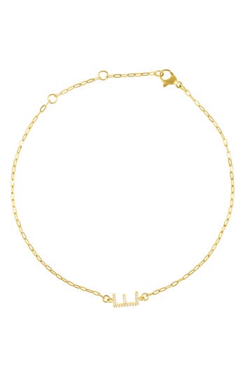 Adornia Pavé Cubic Zirconia Initial Anklet In Gold-e