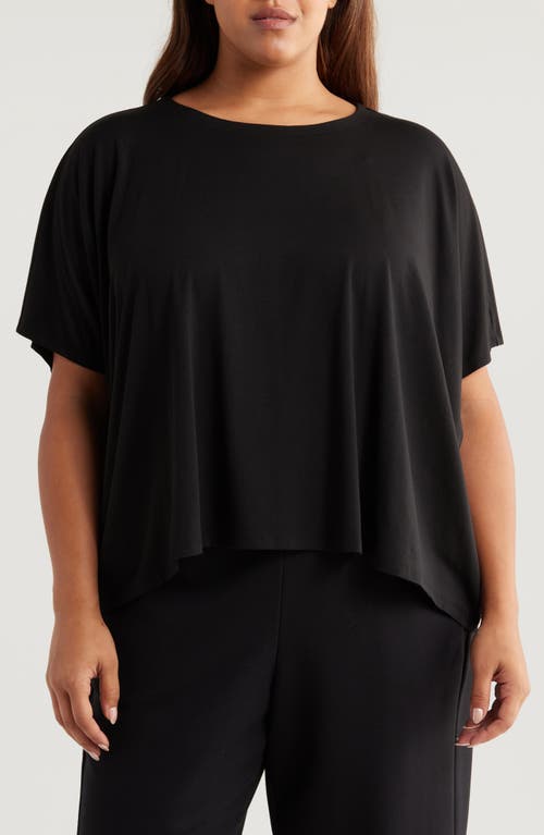 Shop Eileen Fisher Oversize Crewneck Jersey Top In Black