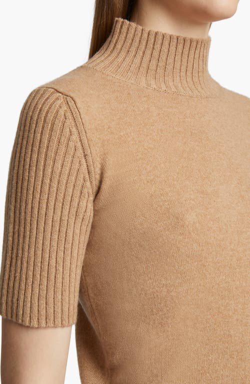 Shop Khaite Cecil Cashmere Mock Neck Sweater In Camel