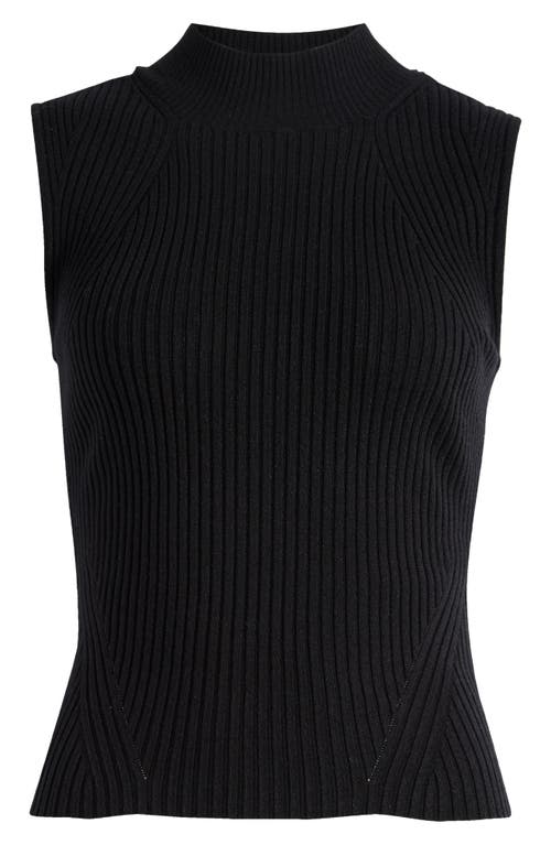 Shop Paige Fidelia Mock Neck Sweater Tank In Black