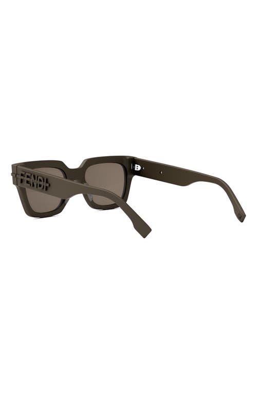 Shop Fendi 'graphy 51mm Geometric Sunglasses In Matte Light Brown/brown