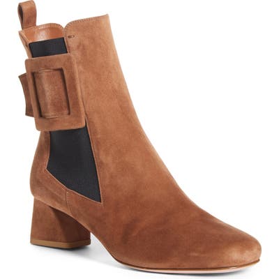 Roger Vivier Tres Vivier Buckle Chelsea Boot - Brown