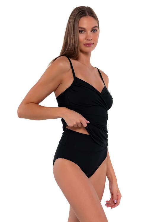 Shop Sunsets Simone Tankini-dd-cup In Black