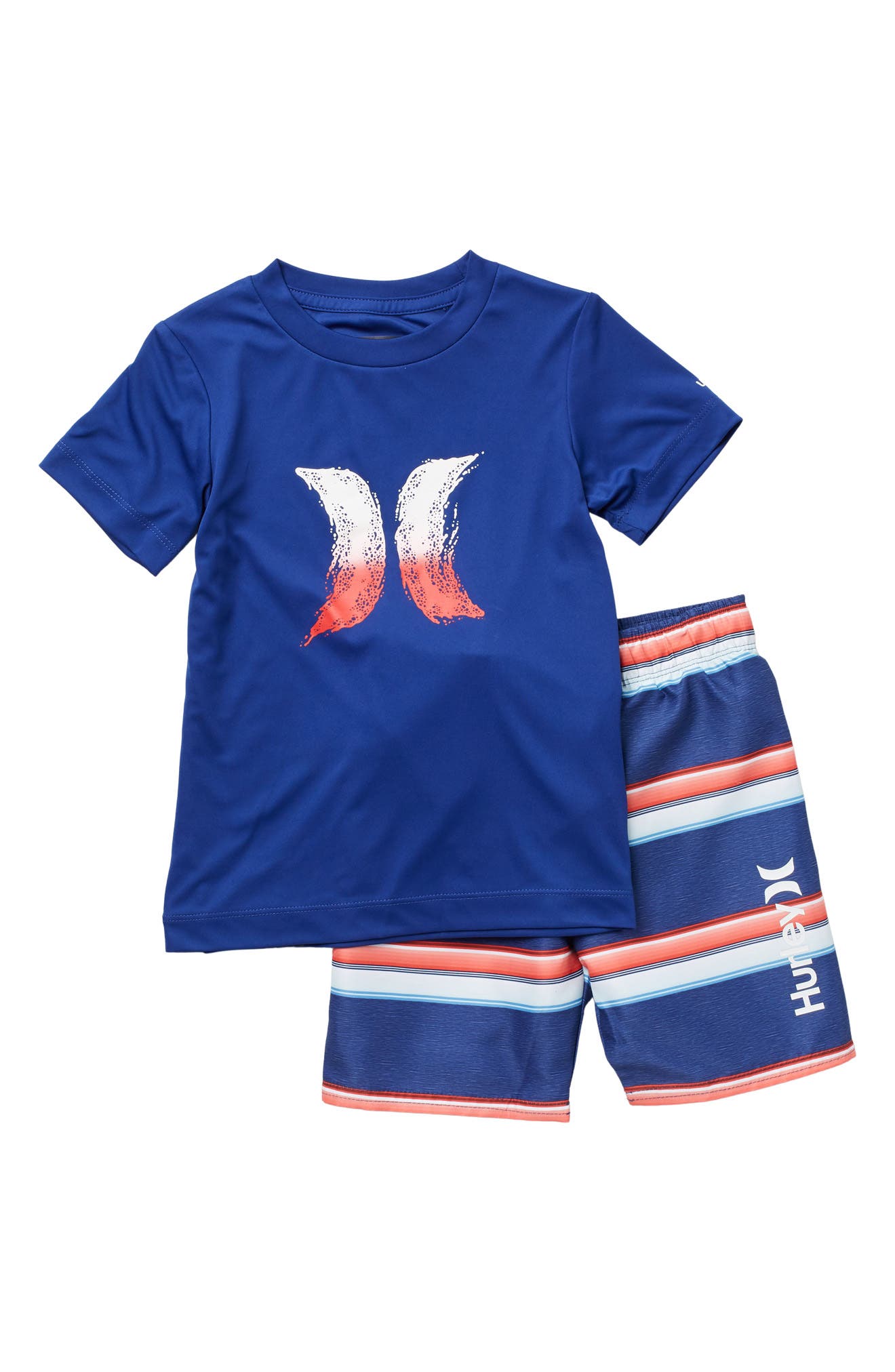 Hurley Kids' Tee & Serape Pull-on Shorts Set In U1adeep Ro