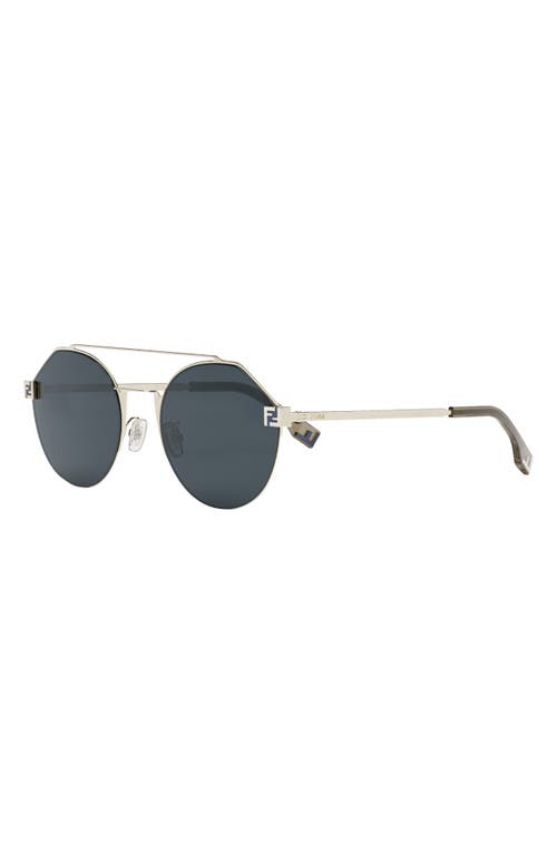 Shop Fendi ' Sky 55mm Round Sunglasses In Gold/blue