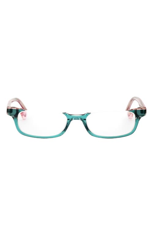 Shop Eyebobs What Inheritance 47mm Rectangular Reading Glasses In Green/blush/clear