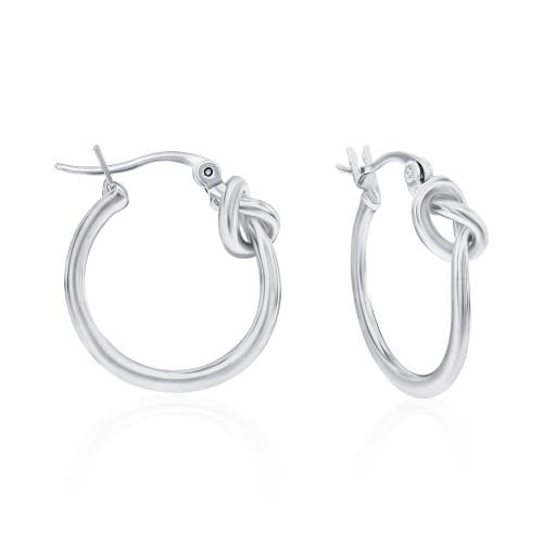 Shop Donatello Gian Knotted Hoop Earrings In Silver