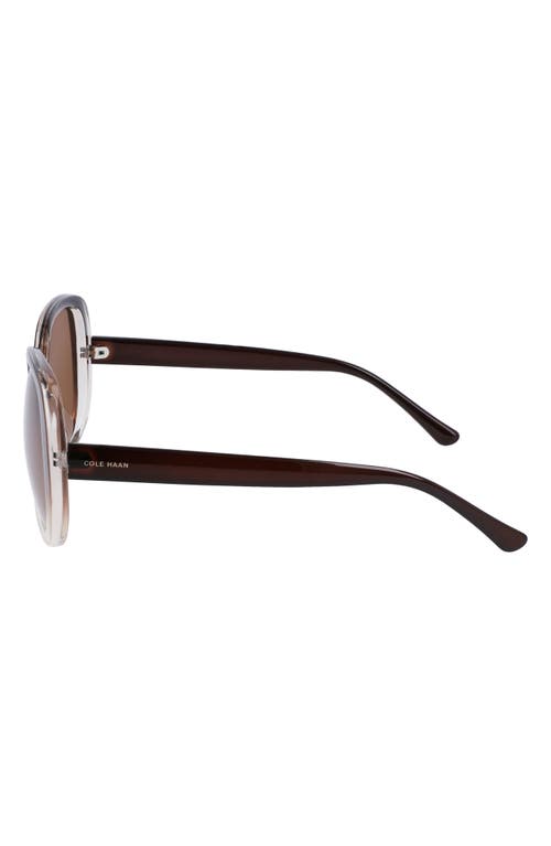 Cole Haan 58mm Polarized Round Sunglasses In Brown Gradient