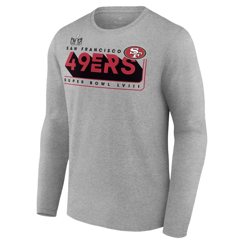 Shop Fanatics Branded Heather Charcoal San Francisco 49ers Super Bowl Lviii Roster Long Sleeve T-shirt