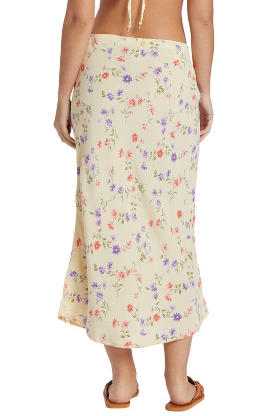 Shop Billabong ' Summer Side Collection Kismet Floral Midi Skirt In Yellow