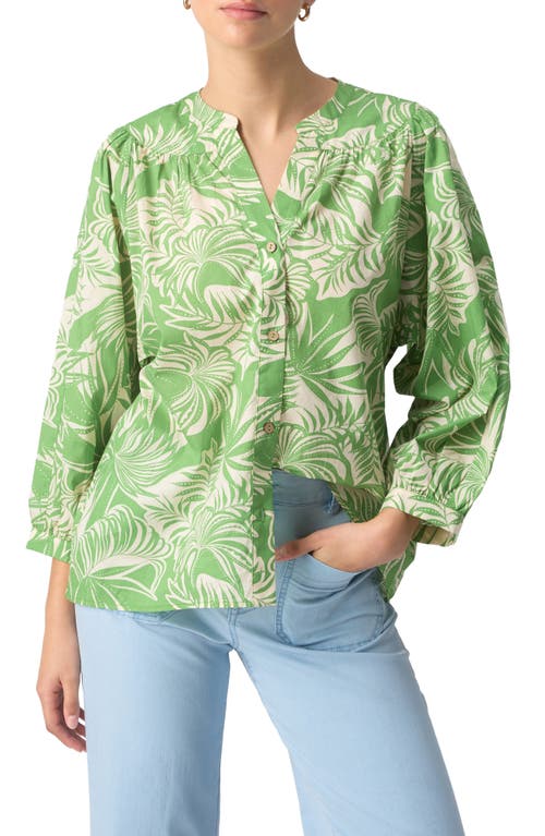 Sanctuary Flow With Me Leaf Print Top Cool Palm at Nordstrom