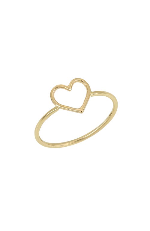 Bony Levy BLG 14K Gold Open Heart Stackable Ring Yellow at Nordstrom,