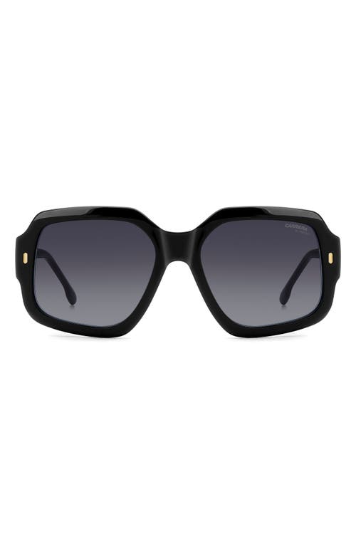 Carrera Eyewear 56mm Gradient Square Sunglasses In Black/dark Grey Sf
