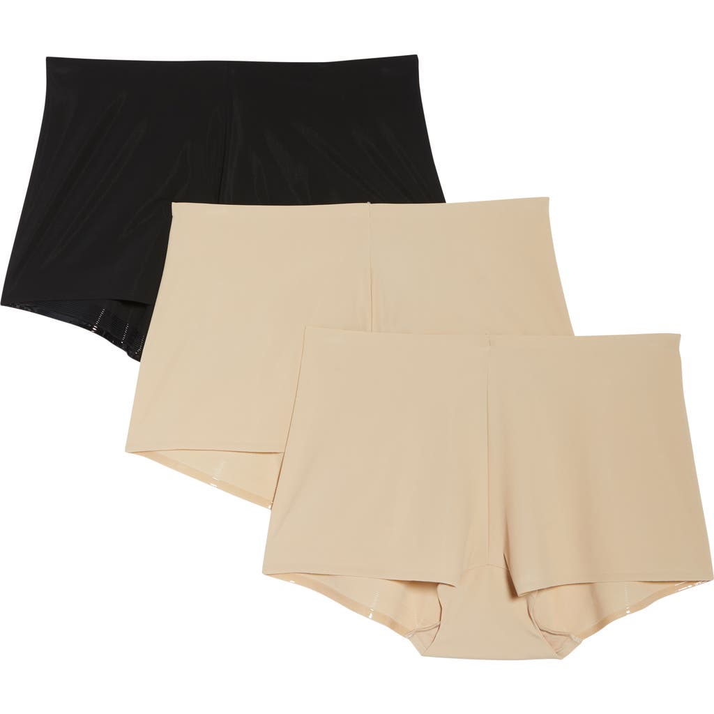 Tc Matte Micro 3-pack Boyshorts In Nude/black