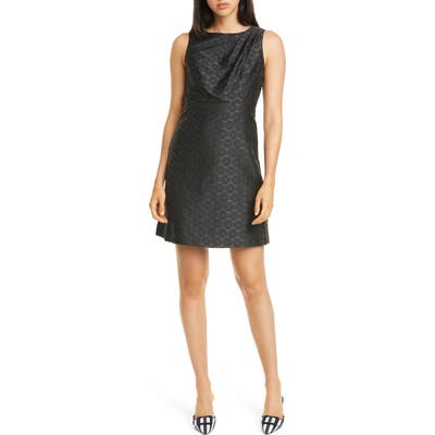 Kate Spade New York Floral Spade Jacquard A-Line Dress, Black