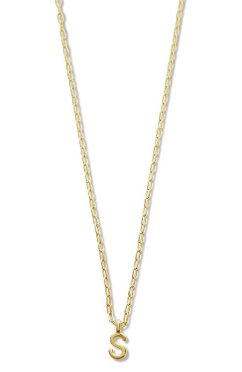 Shop Argento Vivo Sterling Silver Initial Pendant Sterling Silver Paper Clip Chain Necklace In Gold - S