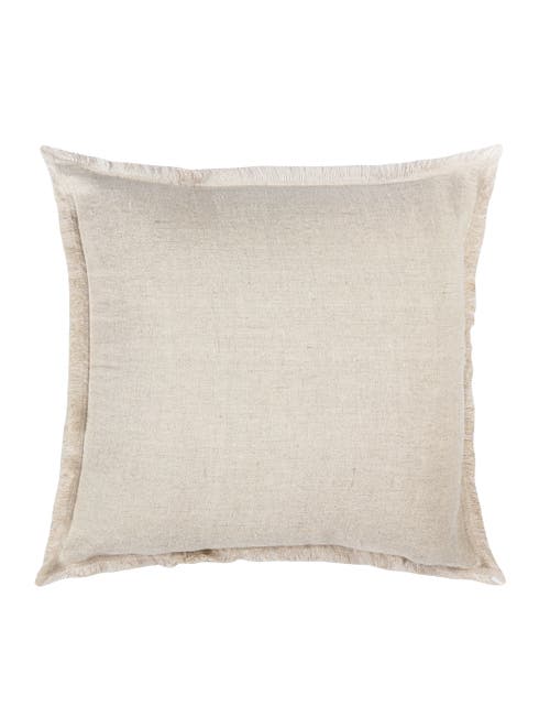 Shop Anaya Fringe So Soft Linen Pillows With Down Alternative Insert In Beige