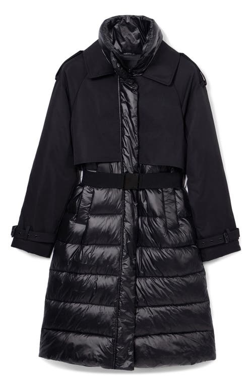 Shop Desigual Estocolmo Layered Puffer Coat In Black