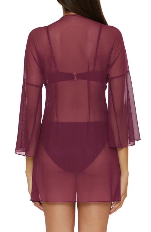Becca Muse Mesh Cover-up Jacket In Aubergine