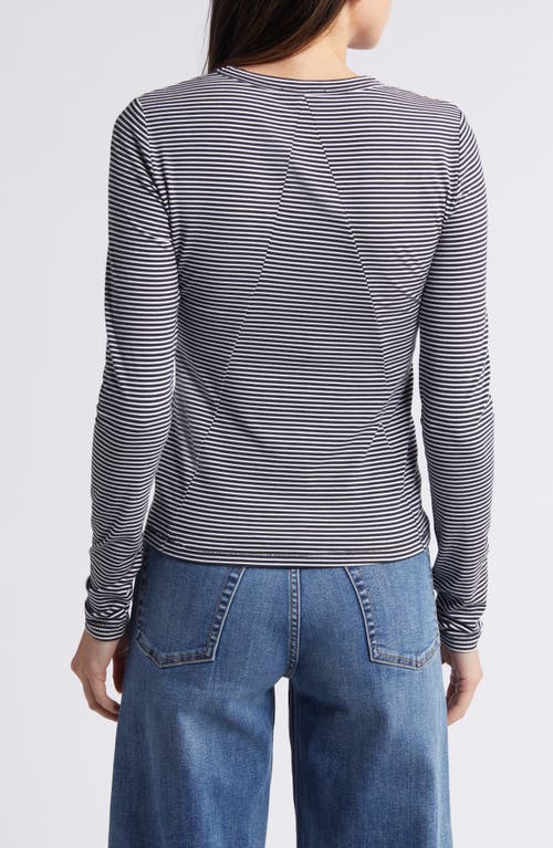 Shop Rag & Bone Luca Stripe Long Sleeve T-shirt In Blackwhite