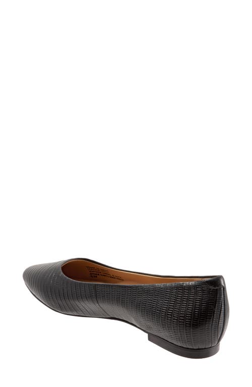 Trotters Estee Ballet Flat In Black/grey Leather
