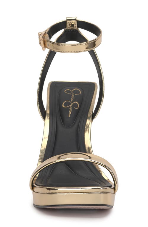 Jessica Simpson Adonia Ankle Strap Platform Sandal In Gold