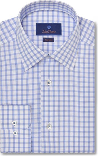 David Donahue Regular Fit Dobby Check Cotton Dress Shirt | Nordstrom