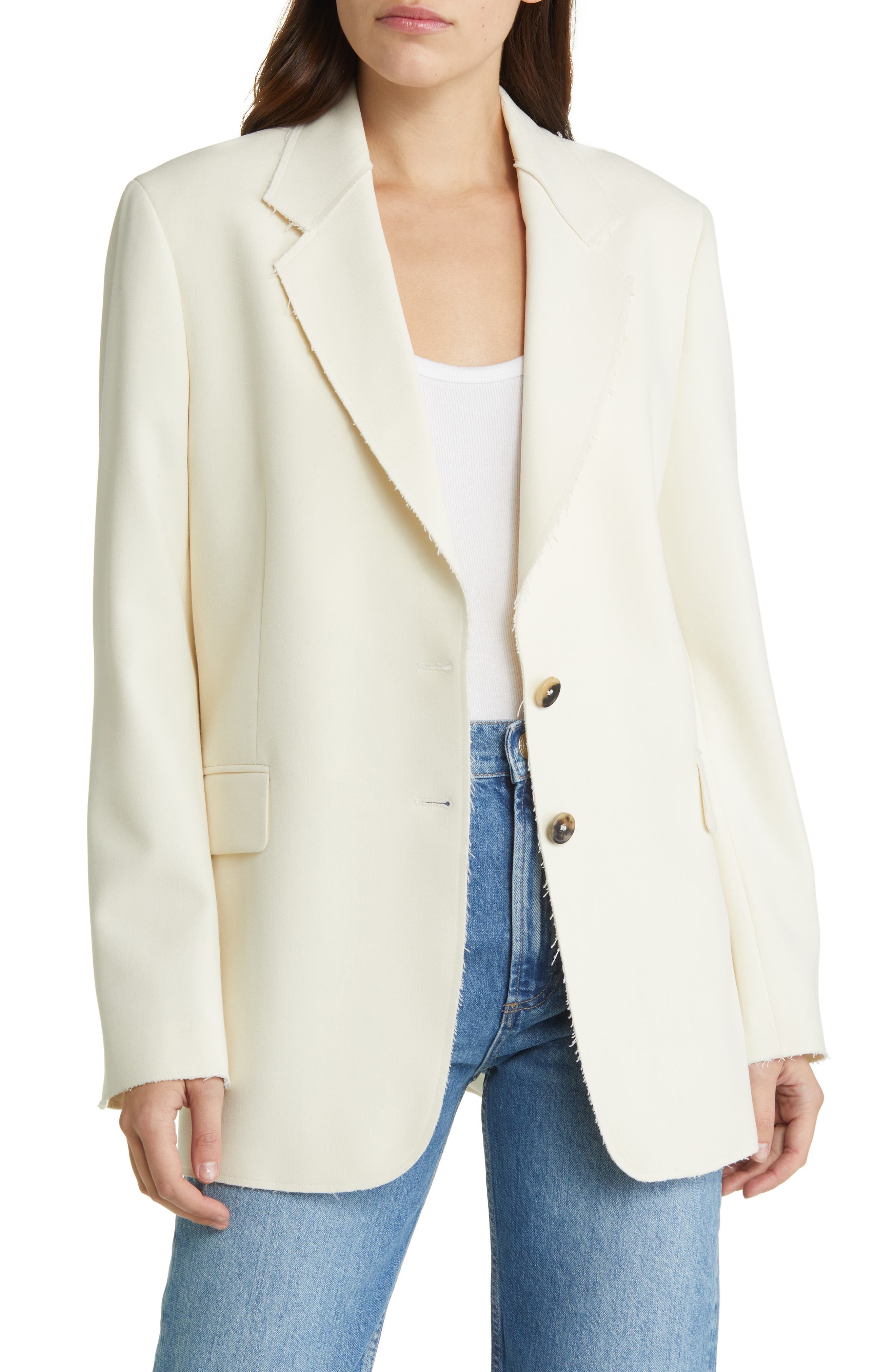 FRAME Oversize Raw Edge Blazer Nordstromrack