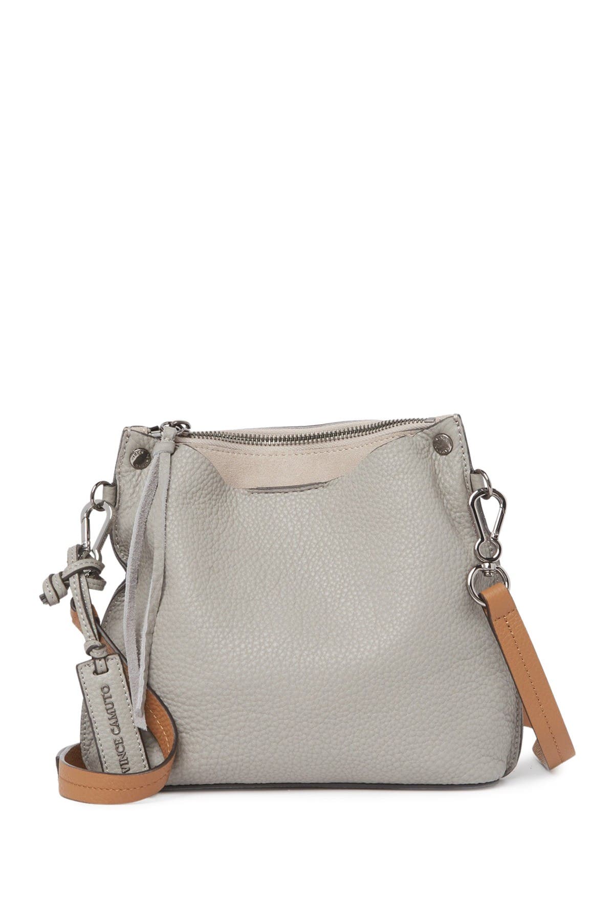 Vince Camuto Mayln Leather Crossbody Bag In Open Grey