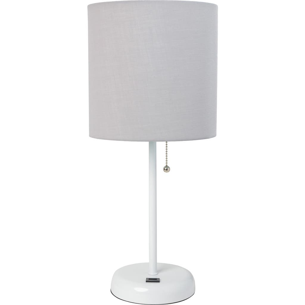 Shop Lalia Home Usb Table Lamp In White Base/gray Shade