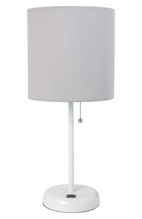 Shop Lalia Home Usb Table Lamp In White Base/gray Shade