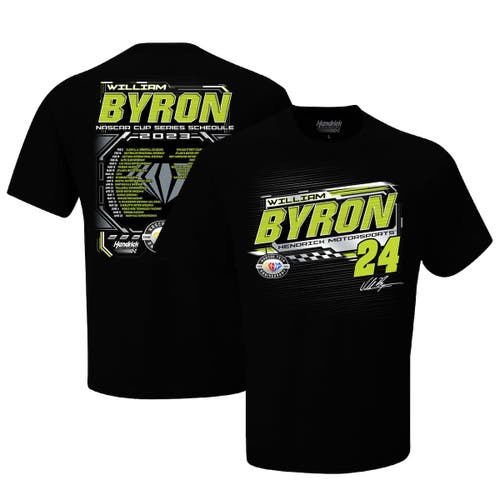 Men's Hendrick Motorsports Team Collection Black William Byron 2023 NASCAR Cup Series Schedule T-Shirt