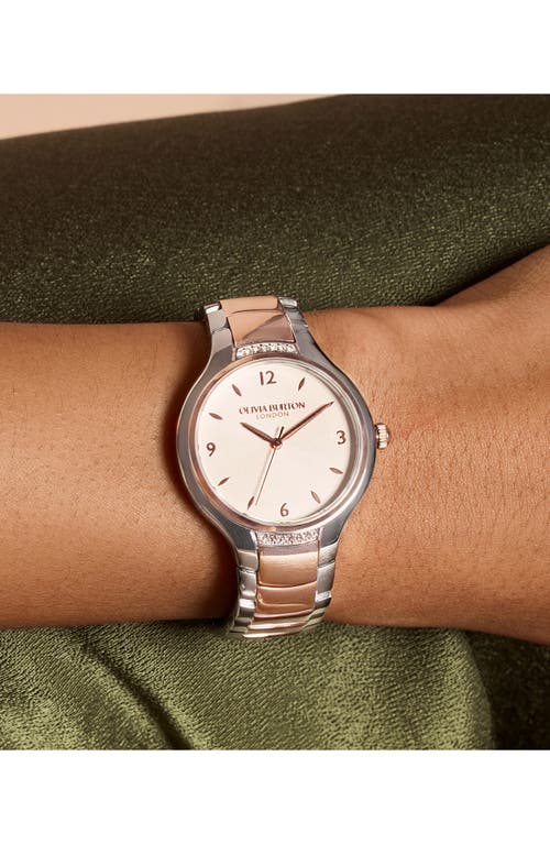 Olivia Burton Women's Lea Two-tone Stainless Steel Watch 34mm In Silver White