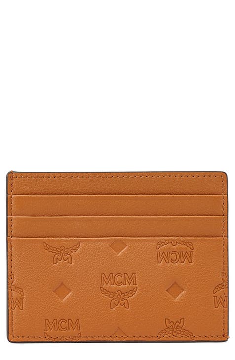 Mcm Unisex Visetos Leather Card Holder Wallet