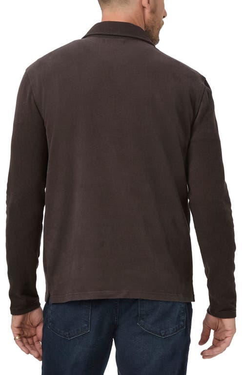 Shop Paige Hammond Long Sleeve Polo In Burnt Cocoa