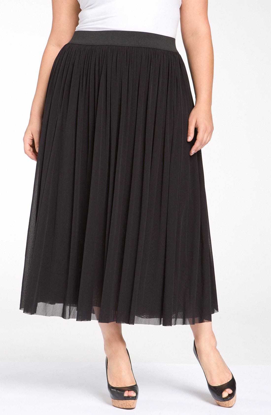 Vince Camuto Long Mesh Skirt (Plus) Nordstrom
