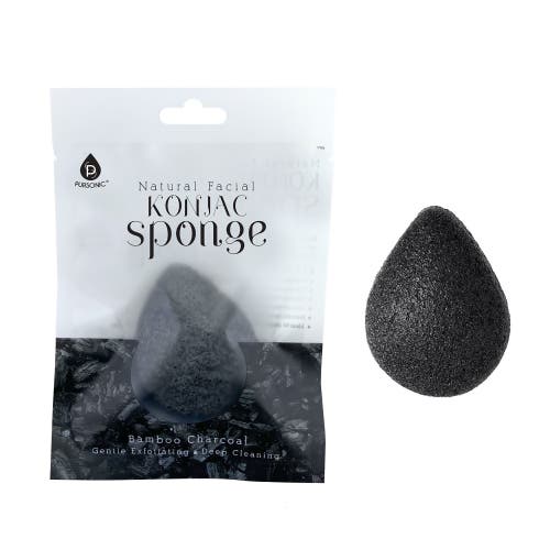 Pursonic Natural Charcoal Konjac Sponge In Black