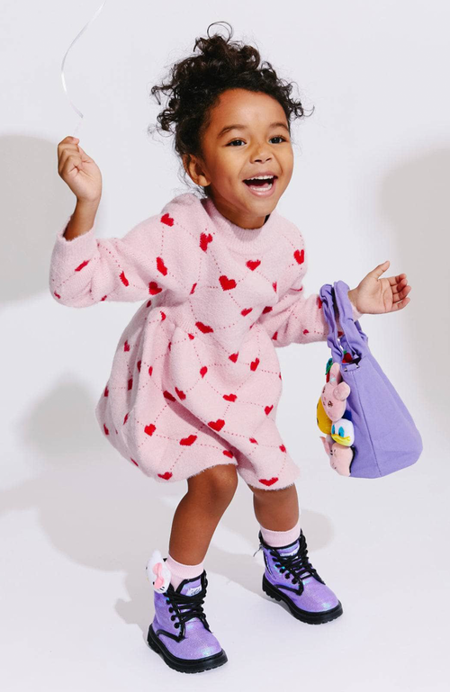 Shop Lola + The Boys Sweetheart Sweater Dress In Light Pink