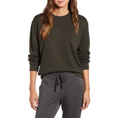 Lou & Grey Checked Ponte Sweatshirt, Green