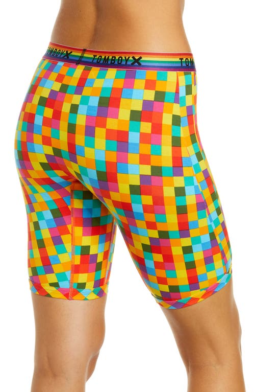 Tomboyx Gender Inclusive 9-inch Boxer Briefs In Black Rainbow Logo