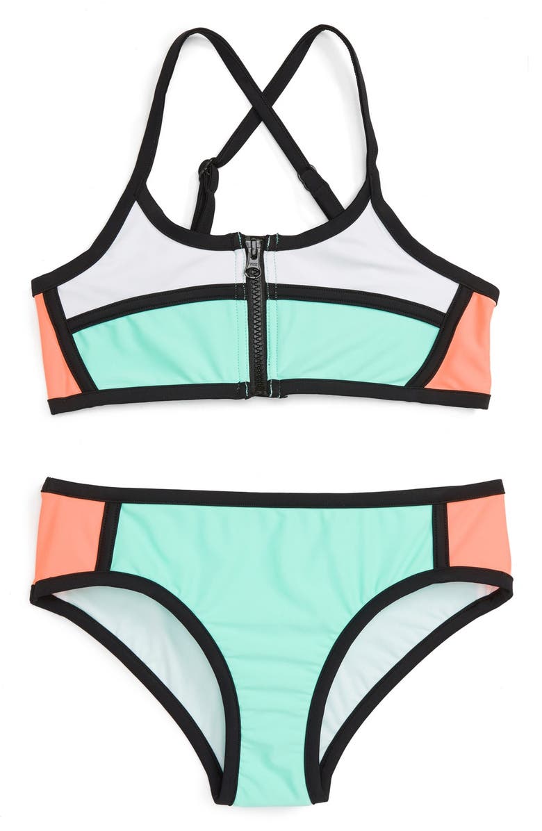 Seafolly 'Gypsea' Colorblock Two-Piece Swimsuit (Big Girls) | Nordstrom
