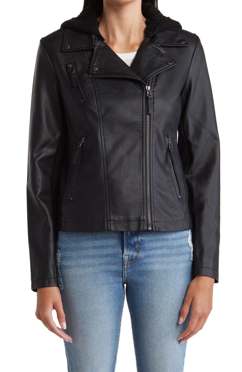 Sebby Hooded Faux Leather Jacket | Nordstromrack