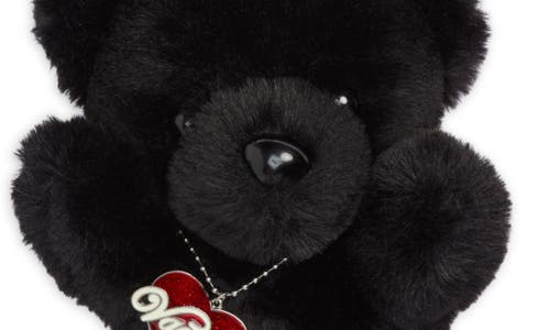 Shop Vaquera Faux Fur Teddy Bear Keychain In Black